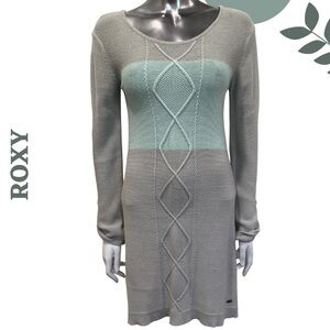 🛍️3/$40 Roxy Girl Knit Sweater Dress – Grey Green Size XL (Youth)